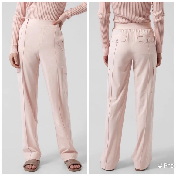 Athleta Baby Orchid Pink Vienna Cargo Pull On Straight Leg Pants 988133 Sz 4 - Picture 2 of 15